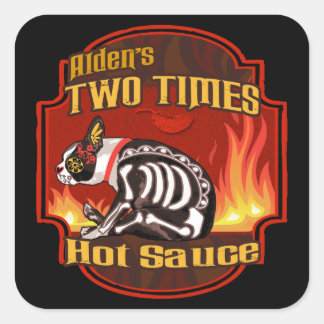 Cuadrada El Pegatina de dos veces la salsa caliente de Alde