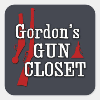 Cuadrada El pegatina de Gordon Gun Closet