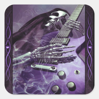 Cuadrada El Pegatina de guitarra de Grim Reaper