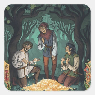 Cuadrada El Pegatina de historia del indulto de Chaucer