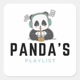 Cuadrada El Pegatina de la lista de reproducción del Panda 