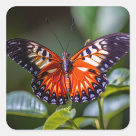 Cuadrada El pegatina de la mariposa muestra colores hermoso