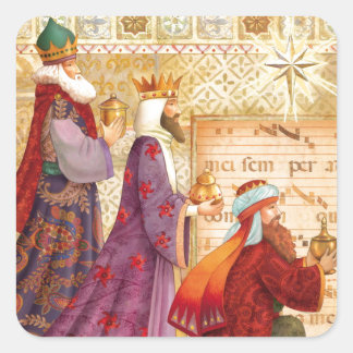 Cuadrada El pegatina de los Tres Reyes