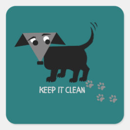 Cuadrada El pegatina de Rego Berto "Keep it Clean".