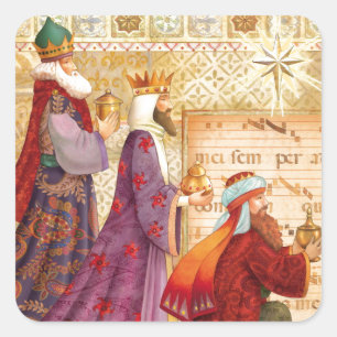 Cuadrada El pegatina de tres reyes