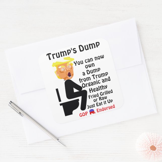 Cuadrada El Pegatina de Trump (Sobre)