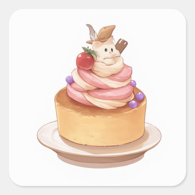 Cuadrada El Pegatina de Whimsical Lover (Anverso)