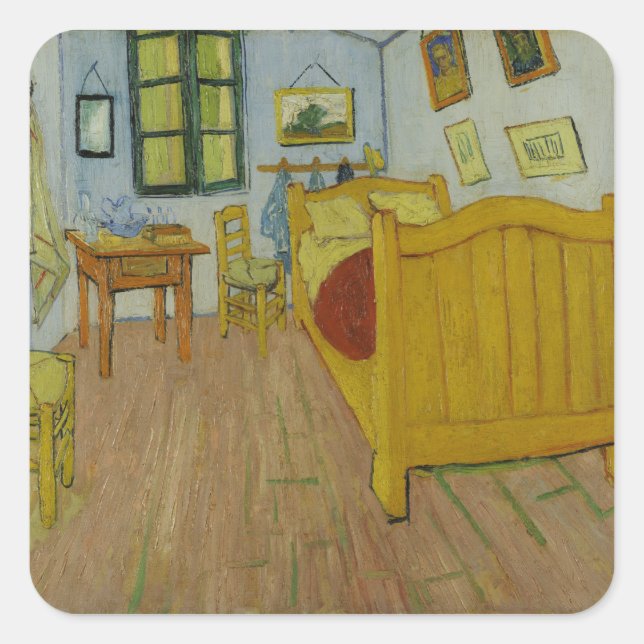 Cuadrada El Pegatina del dormitorio (Anverso)