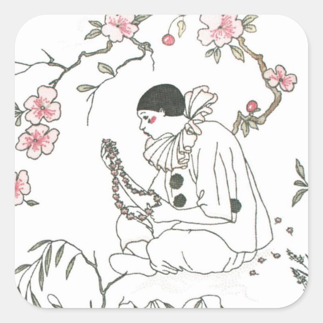 Cuadrada El Pegatina del sueño de Pierrot (Anverso)