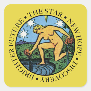 Cuadrada El Pegatina estrella con texto