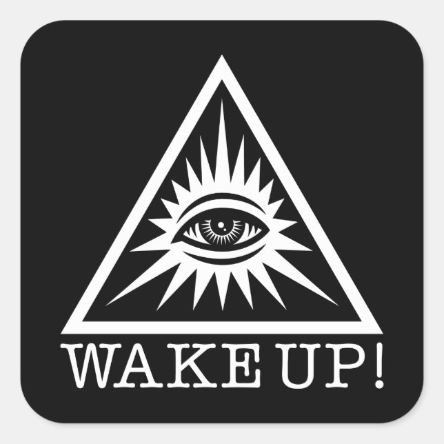 Cuadrada El pegatina visual de todos los ojos (Anverso)