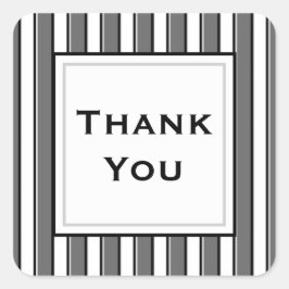 Cuadrada El personalizado le agradece pegatina gris de las