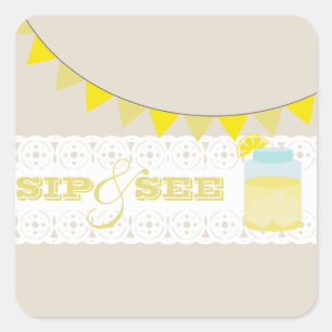 Cuadrada El sorbo de la limonada y ve al pegatina