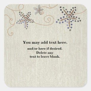 Cuadrada Elegancia de Estrella de Mar Pegatina para Recuerd