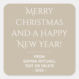 Cuadrada Elegancia silenciosa calma piedra pegatina navideñ