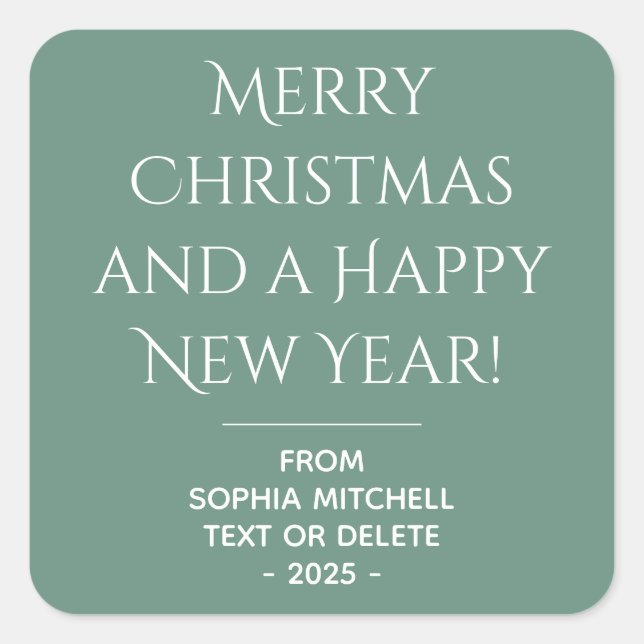 Cuadrada Elegancia silenciosa Océano Verde azulado pegatina (Anverso)