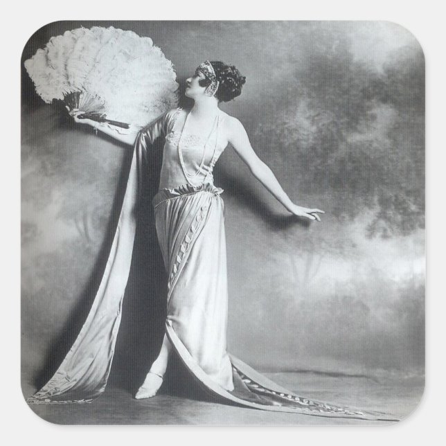 Cuadrada Elegancia vintage 2 Pegatina (Anverso)