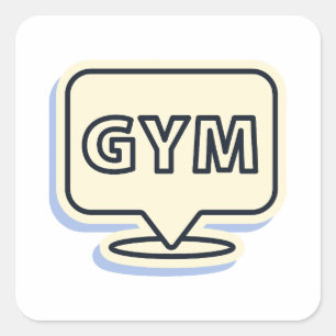 Cuadrada Elegante Gimnasio / Pegatina de Fitness entrena