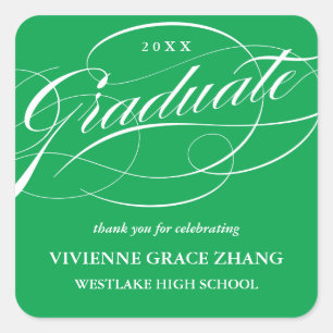 CUADRADA ELEGANTE GRADUADO DE SCRIPT GRACIAS PEGATINA