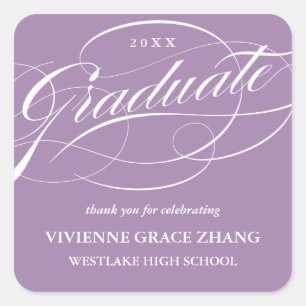 CUADRADA ELEGANTE GRADUADO DE SCRIPT GRACIAS PEGATINA