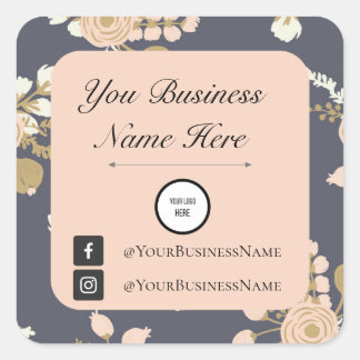 Cuadrada Elegante Pegatina de Marketing Empresarial