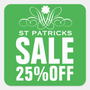 Cuadrada Elegante Pegatina de venta de St Patrick