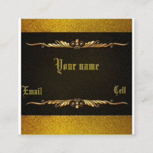 Cuadrada Elegante tarjeta de visita Black and Gold