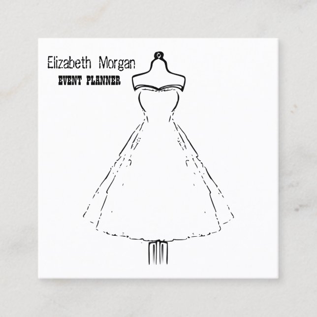 Cuadrada Elegante tarjeta de visita blanca (Anverso)