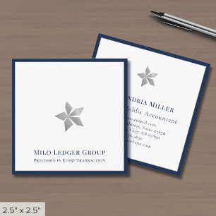 Cuadrada Elegante tarjeta de visita de la Marina Blue Borde