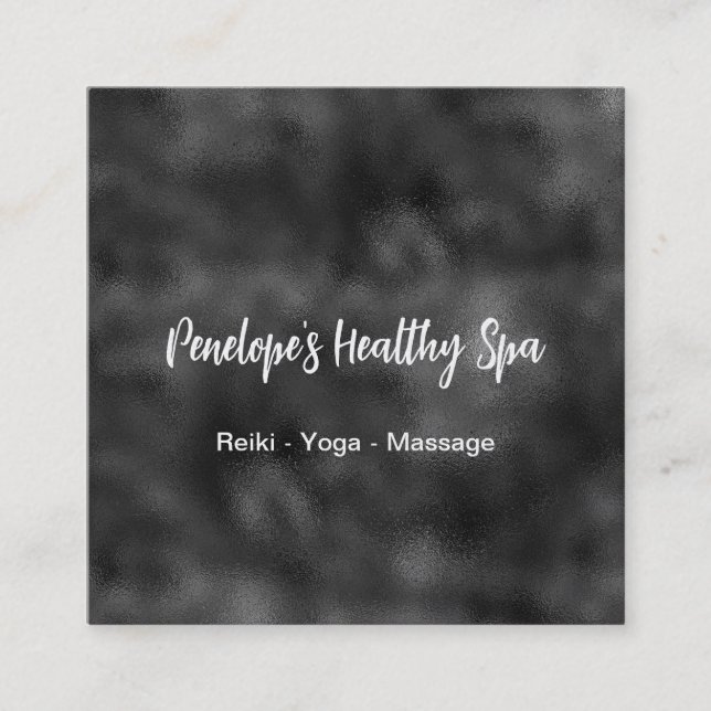 Cuadrada Elegante tarjeta de visita en blanco y negro (Anverso)