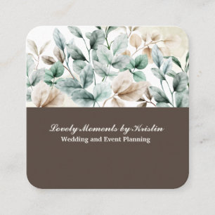 Cuadrada Elegante tarjeta de visita floral acuática