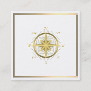 Cuadrada Elegante tarjeta de visita Nautical Compass