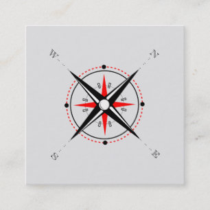 Cuadrada Elegante tarjeta de visita Nautical Compass