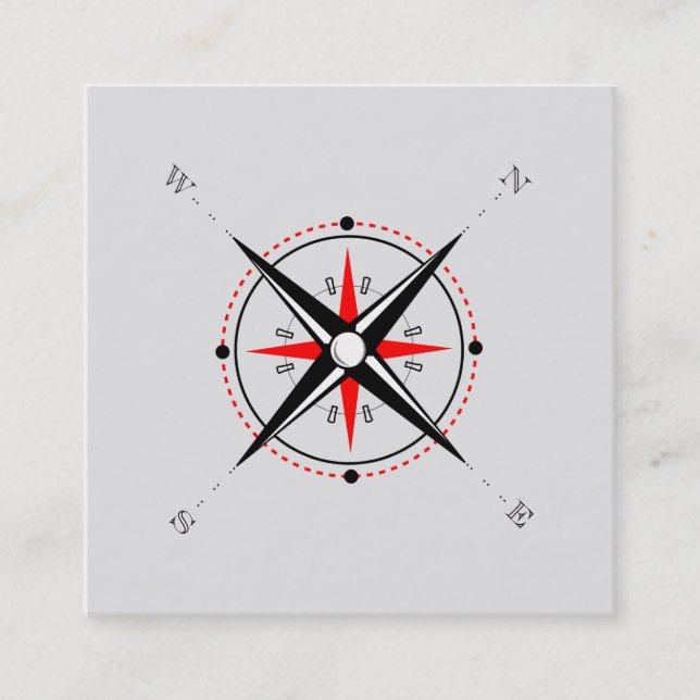 Cuadrada Elegante tarjeta de visita Nautical Compass (Anverso)