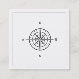 Cuadrada Elegante tarjeta de visita Nautical Compass
