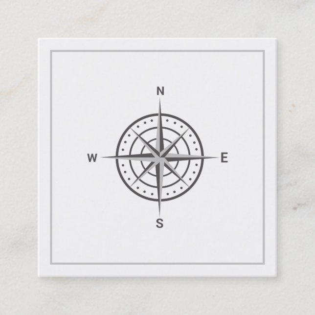 Cuadrada Elegante tarjeta de visita Nautical Compass (Anverso)