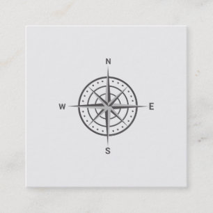 Cuadrada Elegante tarjeta de visita Nautical Compass