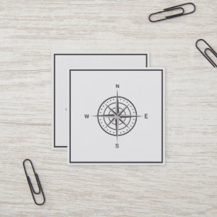 Cuadrada Elegante tarjeta de visita Nautical Compass