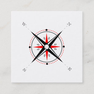 Cuadrada Elegante tarjeta de visita Nautical Compass
