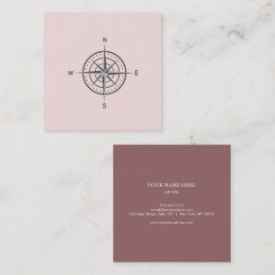 Cuadrada Elegante tarjeta de visita Nautical Compass