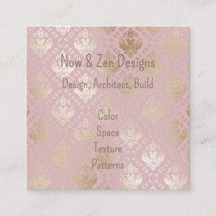 Cuadrada Elegante tarjeta de visita rosa y Rosa Gold Square