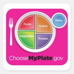 Cuadrada Elegir el Pegatina de MyPlate - Magenta