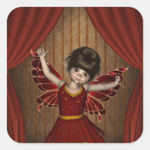 Cuadrada Elfin Fairy Keldie Pegatina
