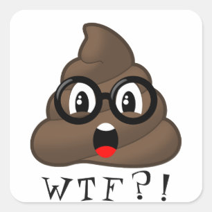 Cuadrada Emoji divertida del impulso de WTF con el pegatina