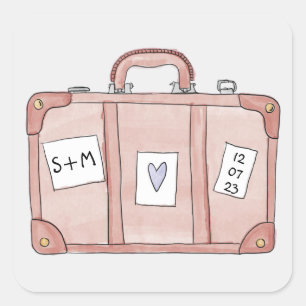Cuadrada Empaquetar su maleta de bolsas Pegatina