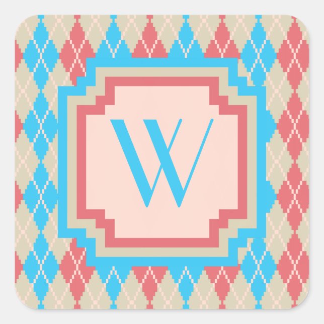 Cuadrada En el Pegatina Beach Argyle (Anverso)