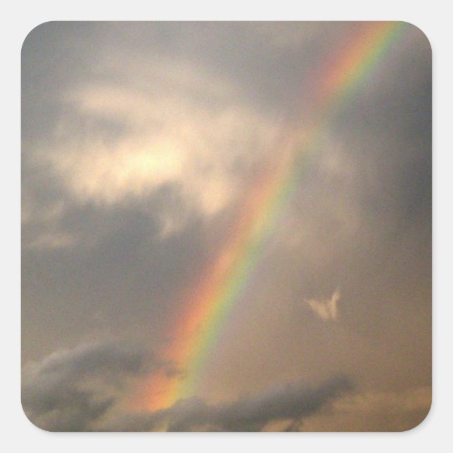 Cuadrada En el Pegatina de luz (cielo azul) (Anverso)