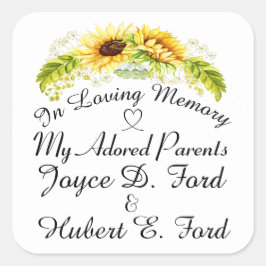 Cuadrada En Memoriam Pegatina