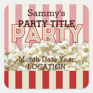 Cuadrada ¡Es su fiesta que el pegatina lo personaliza!