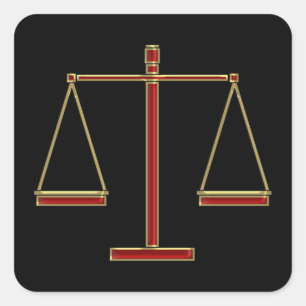 Cuadrada Escalas de justicia - Pegatina cuadrado